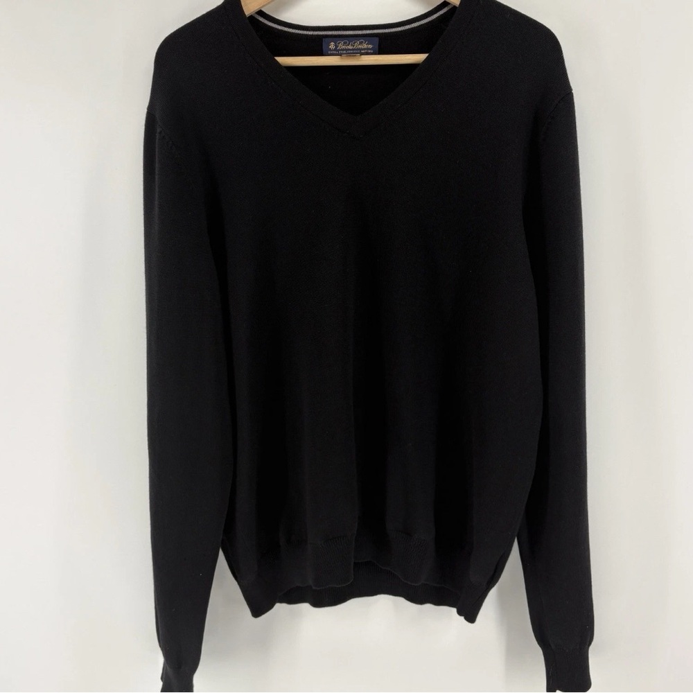 Brooks Brothers Extra Fine Italian Merino Wool Sweater Vest Medium Black